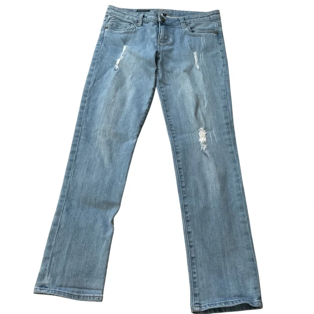 Kut from the Kloth Catherine Boyfriend‎ Jeans Light Wash Distressed Size 8